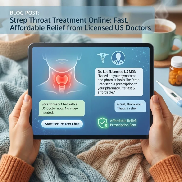 Strep Throat Treatment Online: Fast, Affordable Relief from Licensed US Doctors