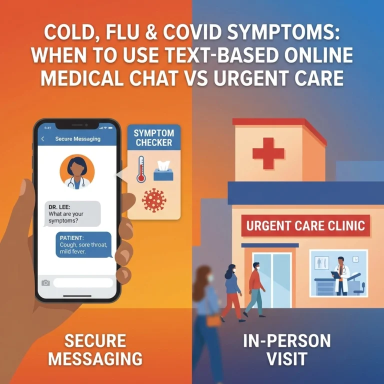 Cold, Flu & COVID Symptoms: When To Use Text-Based Online Medical Chat vs Urgent Care