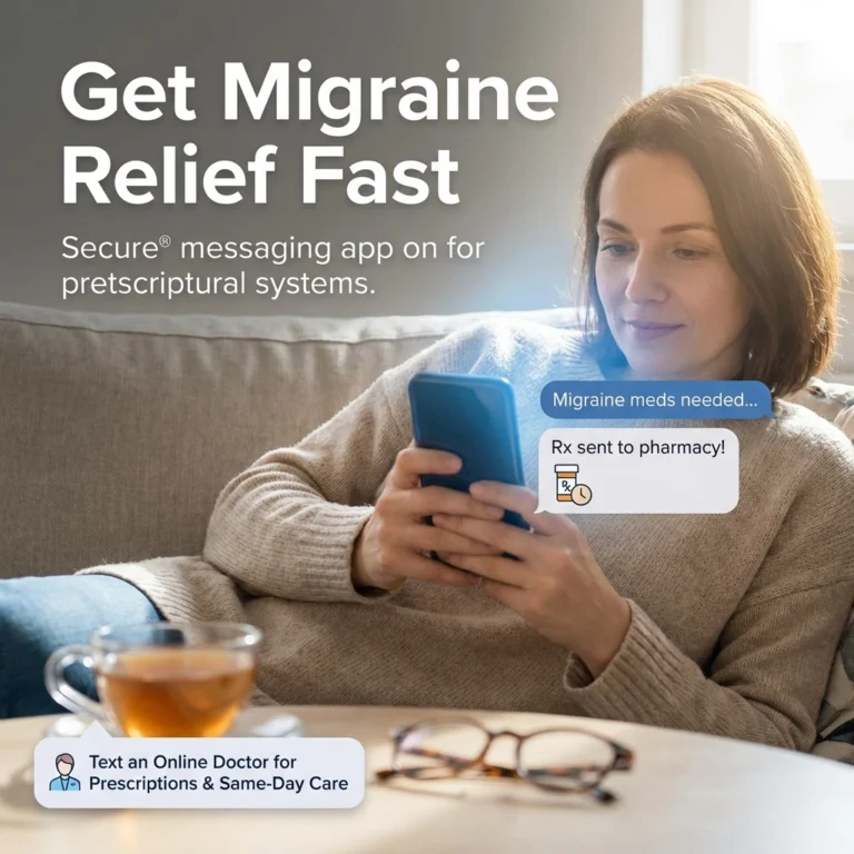 Get Migraine Relief Fast: Text an Online Doctor for Prescriptions & Same-Day Care