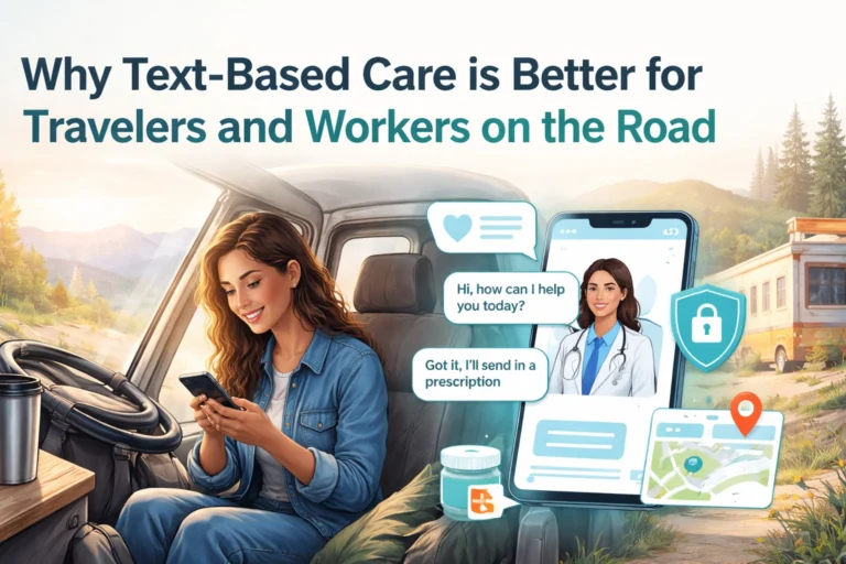Why Text-Based Care is Better for Travelers and Workers on the Road