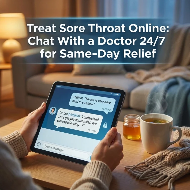 Treat Sore Throat Online: Chat With a Doctor 24/7 for Same-Day Relief