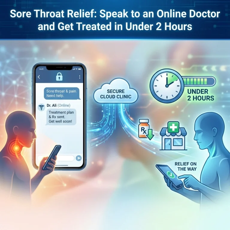 Sore Throat Relief: Speak to an Online Doctor and Get Treated in Under 2 Hours