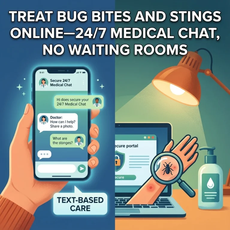 Treat Bug Bites and Stings Online, 24/7 Medical Chat, No Waiting Rooms