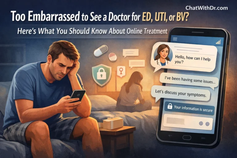 Too Embarrassed to See a Doctor for ED, UTI, or BV? Here’s What You Should Know About Online Treatment