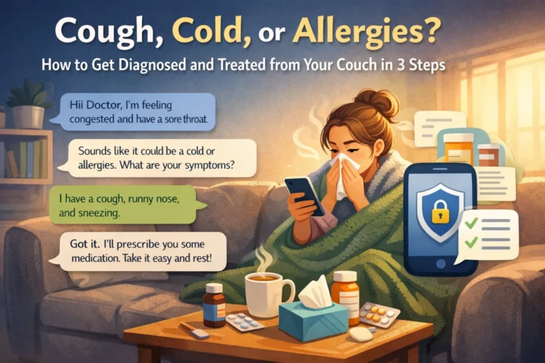 Cough, Cold, or Allergies? How to Get Diagnosed and Treated from Your Couch in 3 Steps