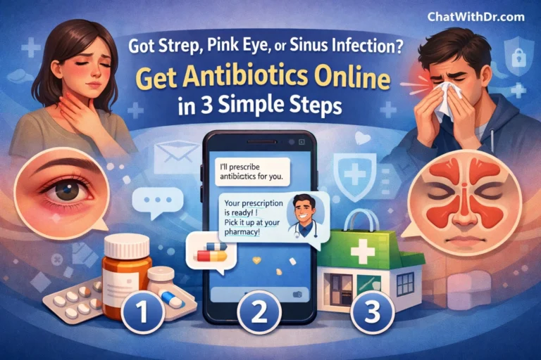 Got Strep, Pink Eye, or Sinus Infection? Get Antibiotics Online in 3 Simple Steps
