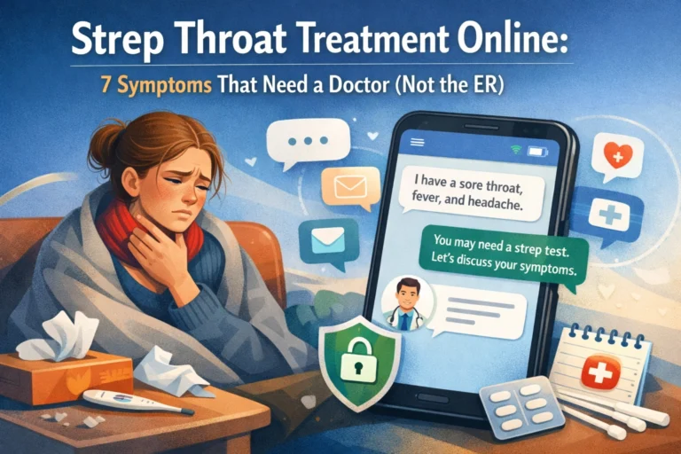 Strep Throat Treatment Online: 7 Symptoms That Need a Doctor (Not the ER)