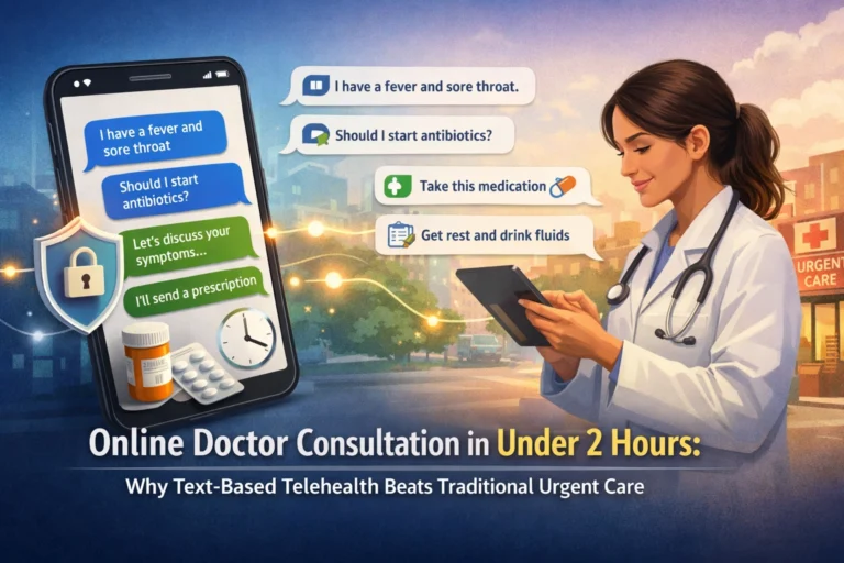 Online Doctor Consultation in Under 2 Hours: Why Text-Based Telehealth Beats Traditional Urgent Care