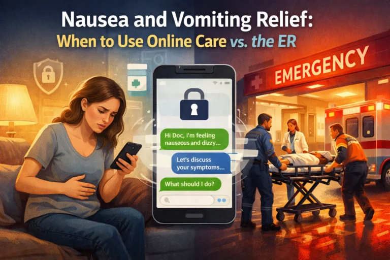 Nausea and Vomiting Relief: When to Use Online Care vs. the ER