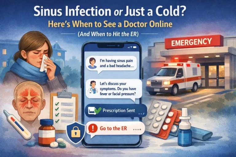 Sinus Infection or Just a Cold? Here’s When to See a Doctor Online (And When to Hit the ER)