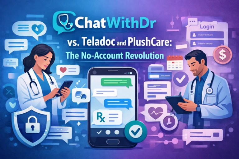 ChatWithDr vs. Teladoc and PlushCare: The No-Account Revolution