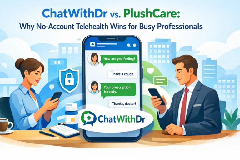 ChatWithDr vs. PlushCare: Why No-Account Telehealth Wins for Busy Professionals