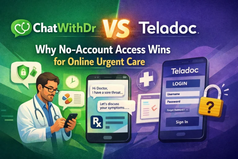 ChatWithDr vs Teladoc: Why No-Account Access Wins for Online Urgent Care