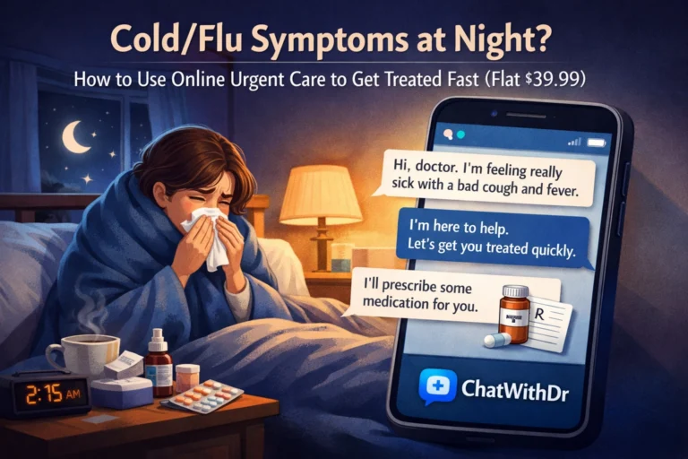 Cold/Flu Symptoms at Night? How to Use Online Urgent Care to Get Treated Fast (Flat $39.99)