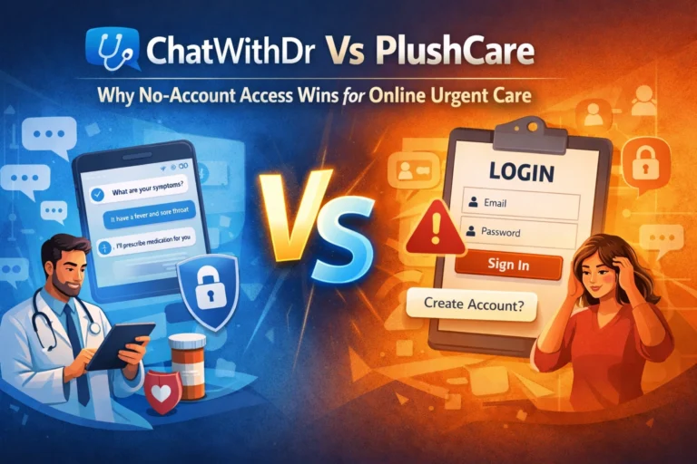 ChatWithDr Vs PlushCare: Why No-Account Access Wins for Online Urgent Care